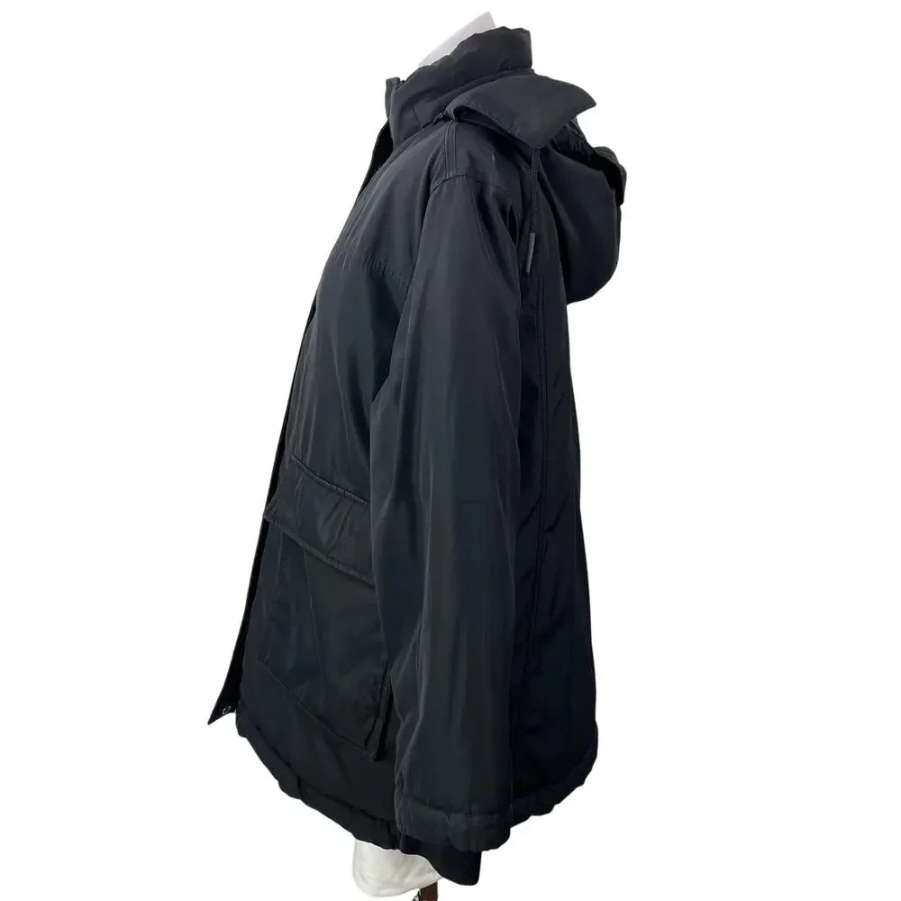 Everlane The Renew Women's Black Long Sleeves Hooded Parka Puffer Coat Jacket L